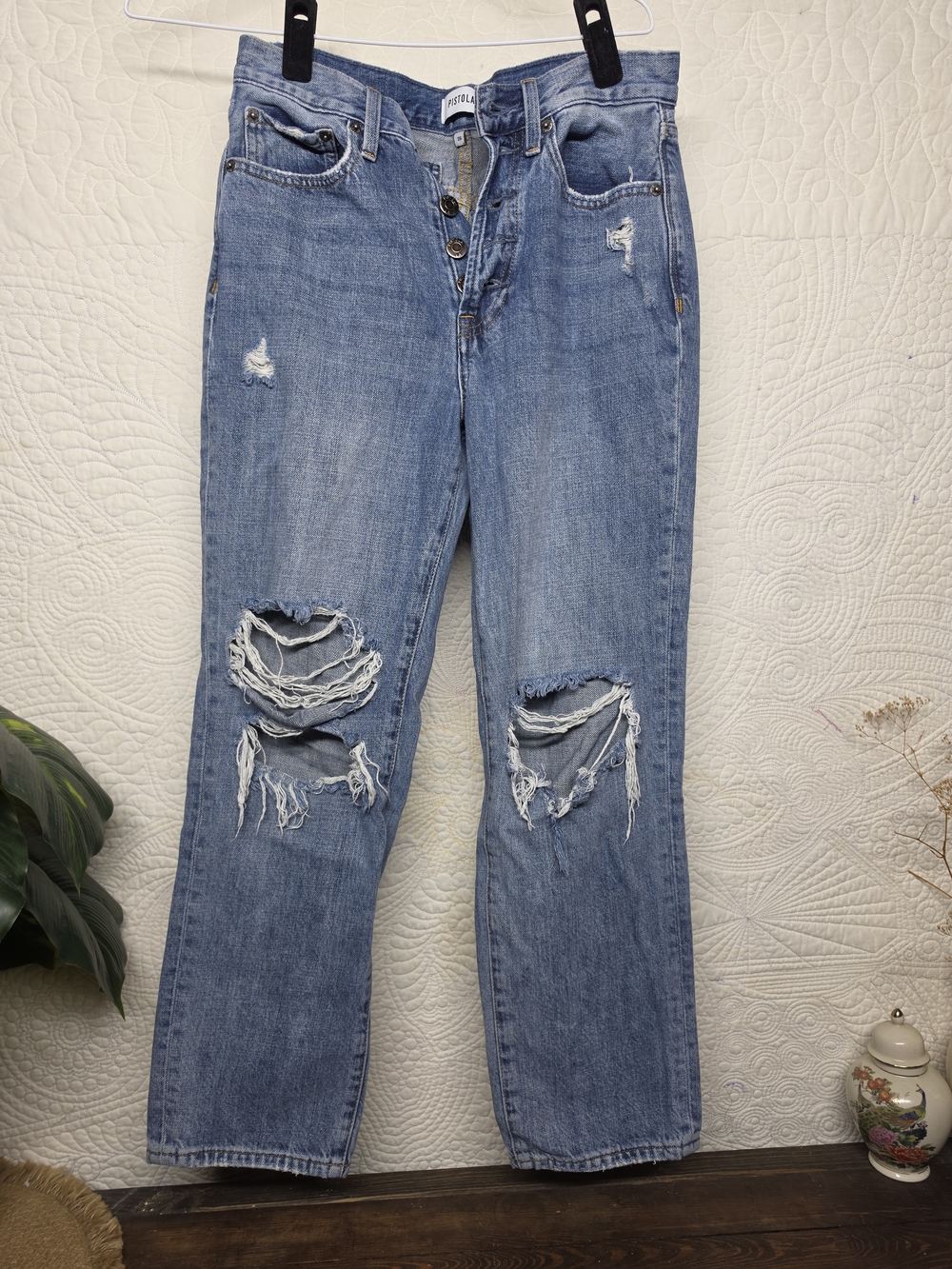 pistola Light Blue Distressed Boyfriend Jeans